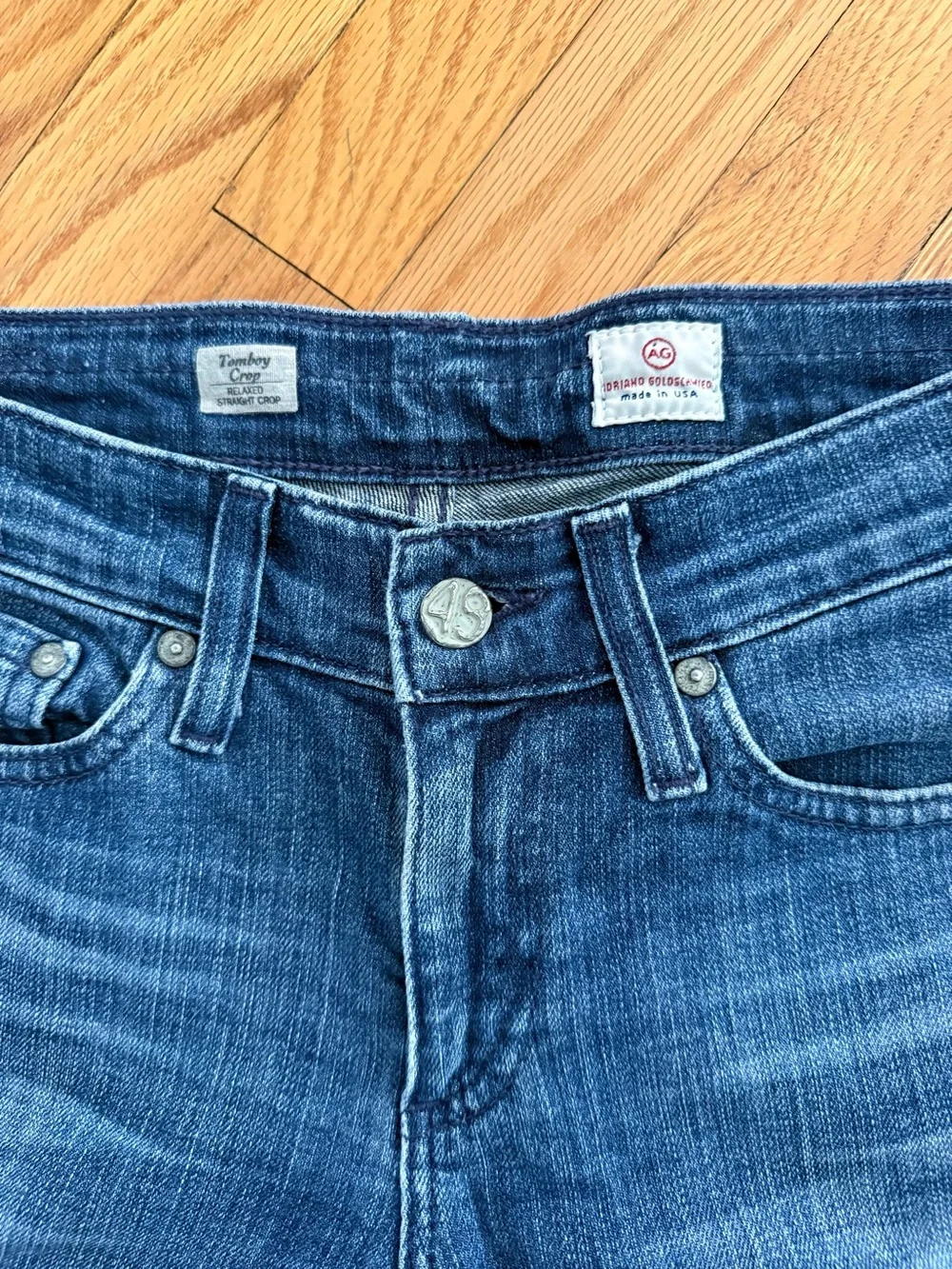 AG Adriano Goldschmied Tom Boy Relaxed Straight Jeans in Distressed Blue - Picture 2 of 9